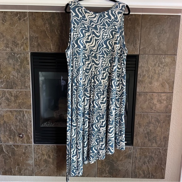 Ava & Viv Asymmetrical Sleeveless Blue Midi‎ Dress Size 3X NWT - Picture 9 of 13